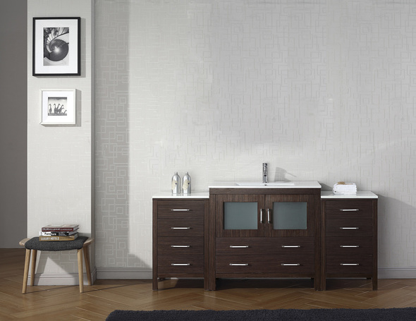 60 vanity with top Virtu Bathroom Vanity Set Dark Modern