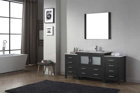 oak vanity with sink Virtu Bathroom Vanity Set Dark Modern
