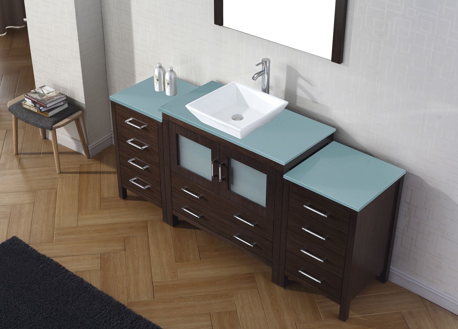 2 vanity bathroom ideas Virtu Bathroom Vanity Set Dark Modern