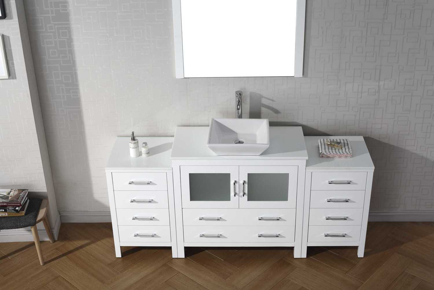 60 bath vanity Virtu Bathroom Vanity Set Light Modern