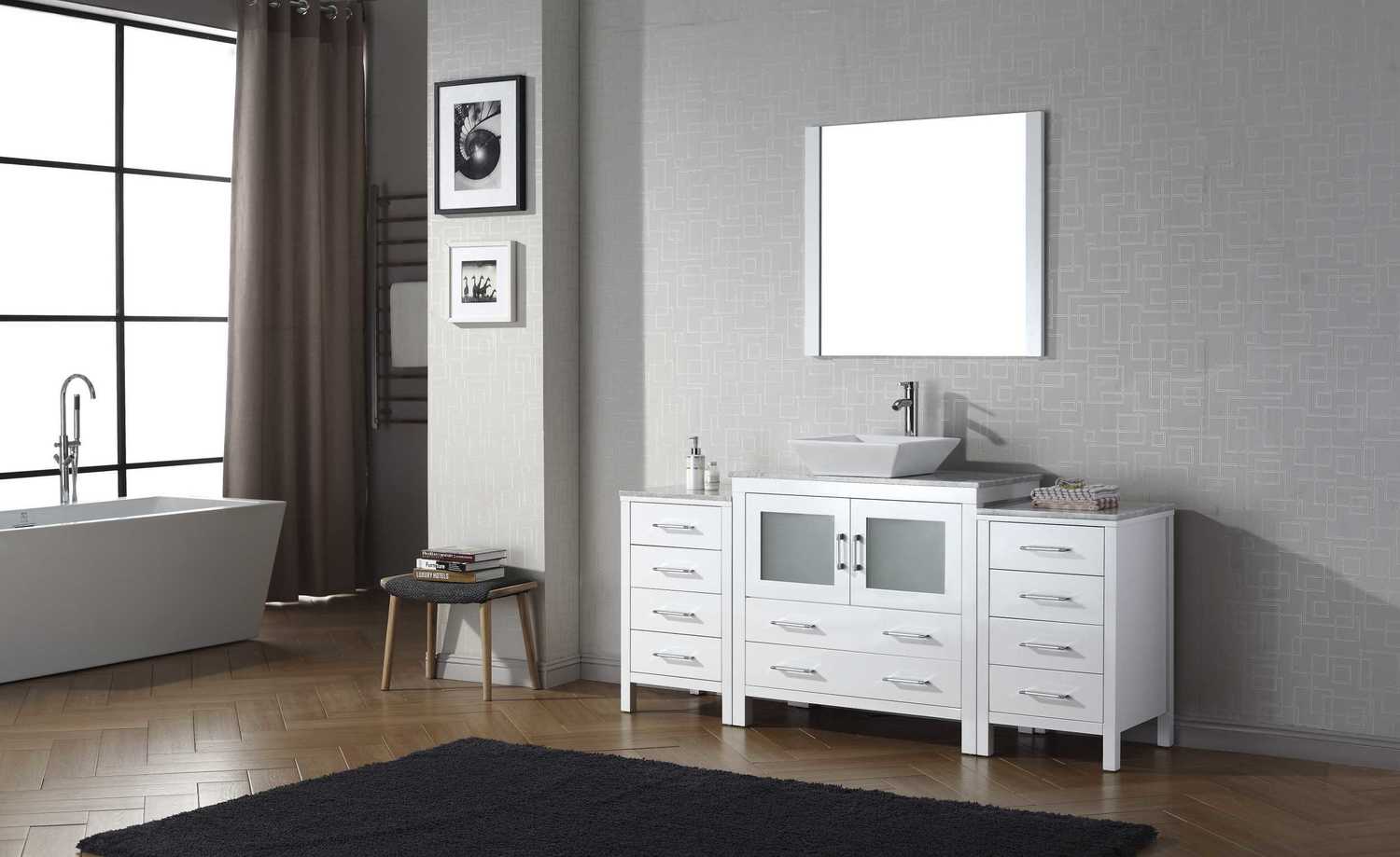 bathroom vanity top storage ideas Virtu Bathroom Vanity Set Light Modern