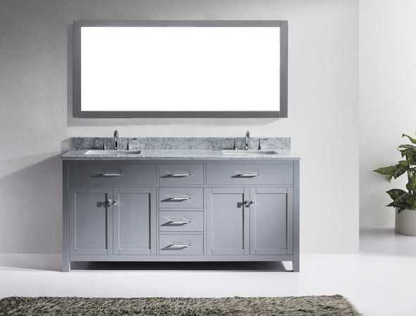 Virtu Usa Transitional 72'' Double Sink Bathroom Vanity Set Grey MD ...