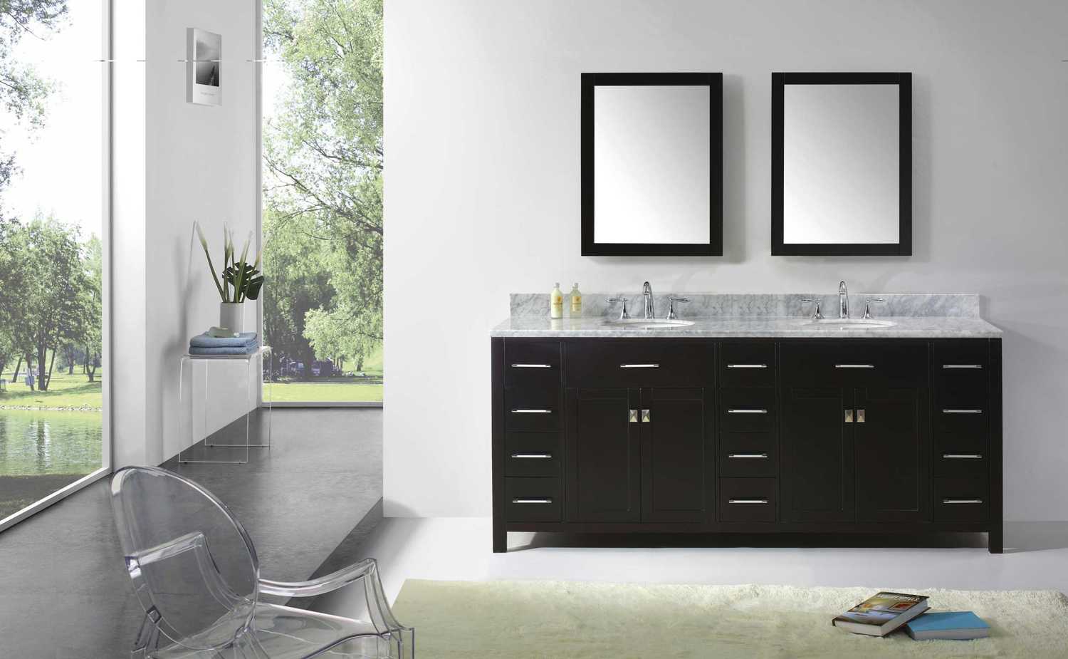 3 drawer vanity cabinet Virtu Bathroom Vanity Set Bathroom Vanities Dark Transitional