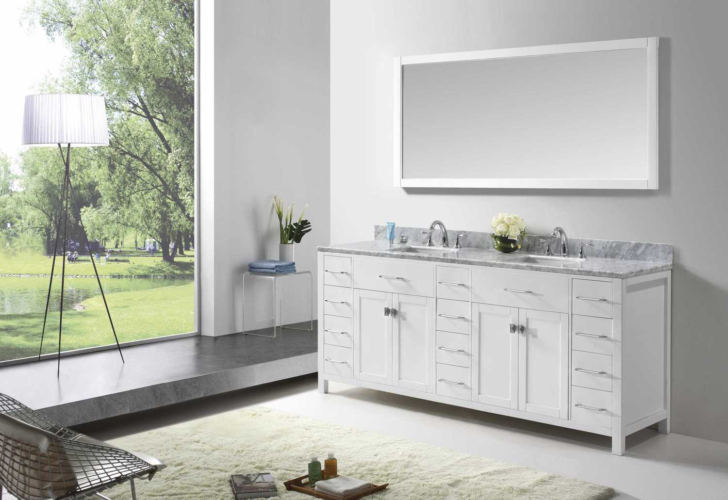 lowes bathroom cabinets Virtu Bathroom Vanity Set Light Transitional