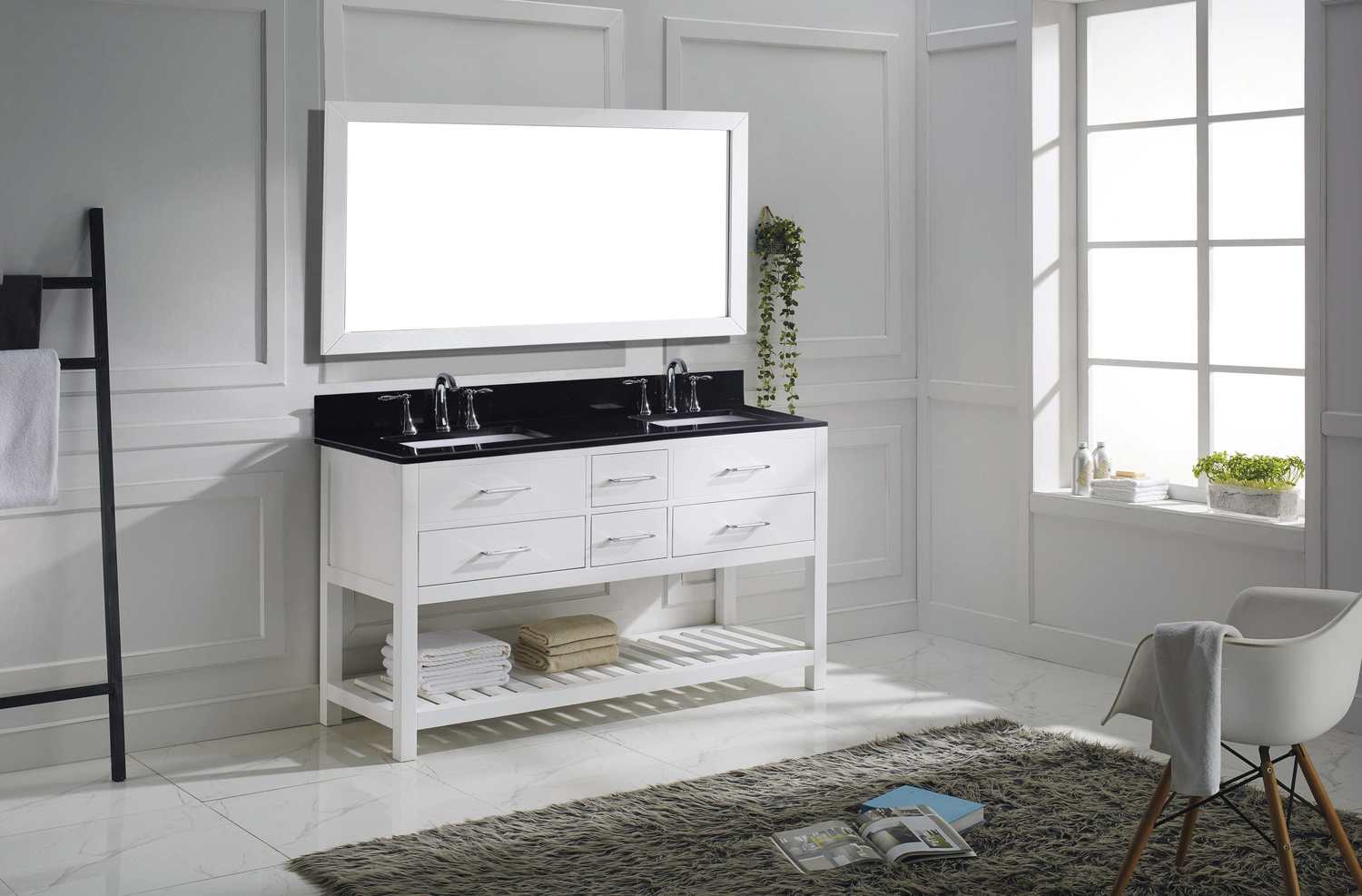 small sink and cabinet Virtu Bathroom Vanity Set Light Transitional
