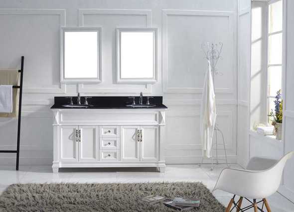 black and white vanity Virtu Bathroom Vanity Set Light Transitional