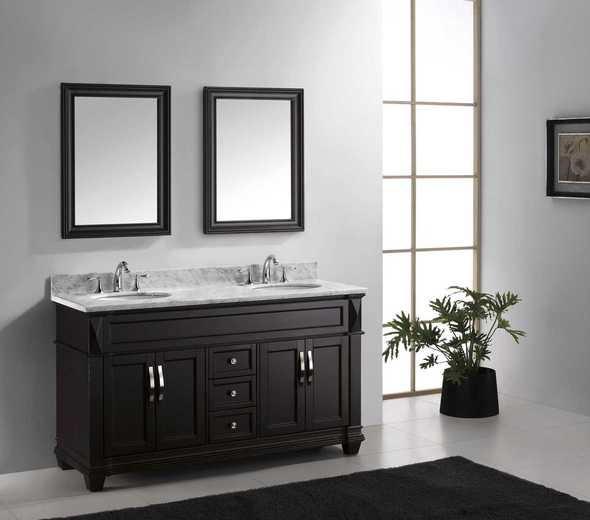 modern corner vanity Virtu Bathroom Vanity Set Dark Transitional