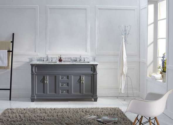 wooden vanity with sink Virtu Bathroom Vanity Set Medium Transitional