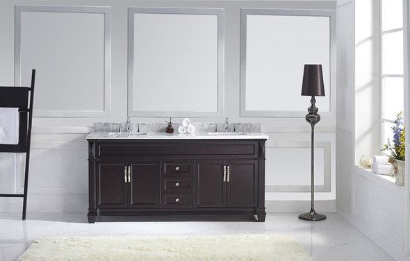 72 floating vanity double sink Virtu Bathroom Vanity Set Dark Transitional