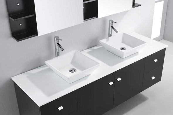 two sink bathroom vanity Virtu Bathroom Vanity Set Dark Modern