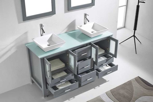 small two sink vanity Virtu Bathroom Vanity Set Medium Modern