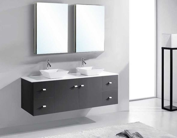 lowes custom vanity tops Virtu Bathroom Vanity Set Medium Modern