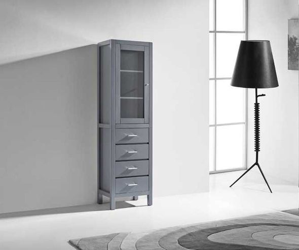 grey under sink unit Virtu Linen Cabinet Medium Modern