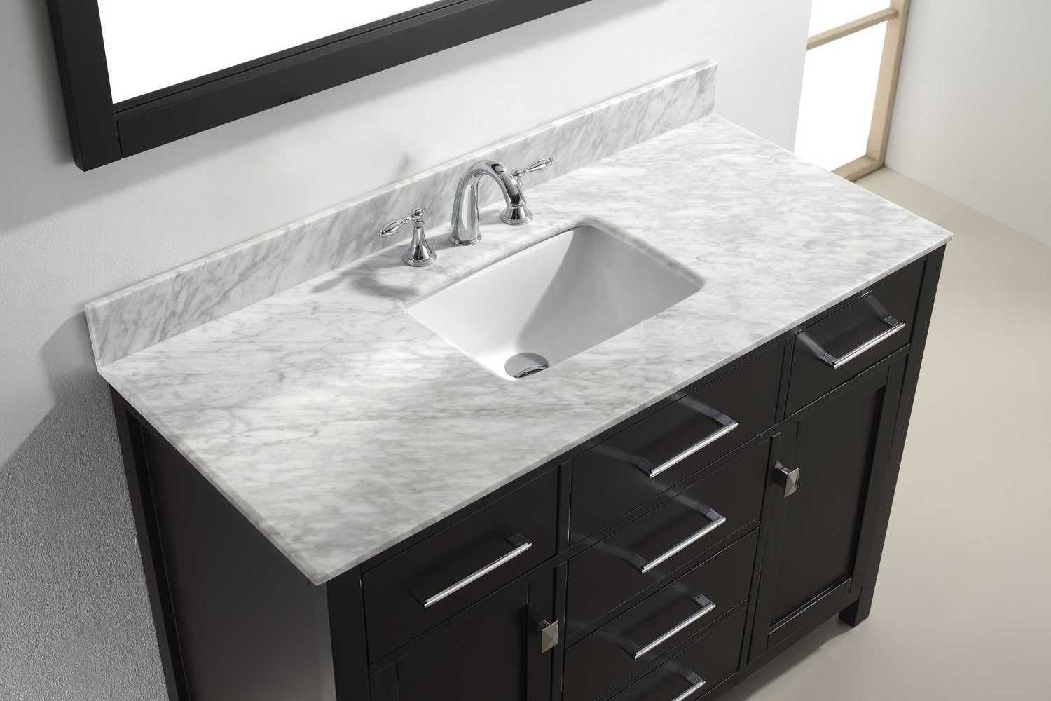 dark grey bathroom cabinets Virtu Bathroom Vanity Set Dark Transitional