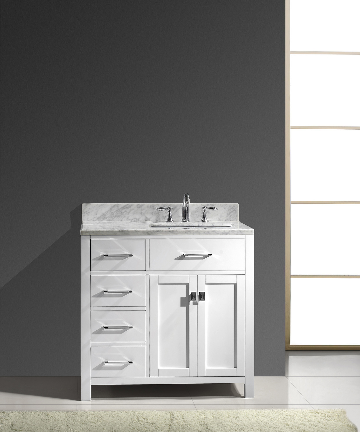white bathroom vanity set Virtu Bathroom Vanity Set Light Transitional