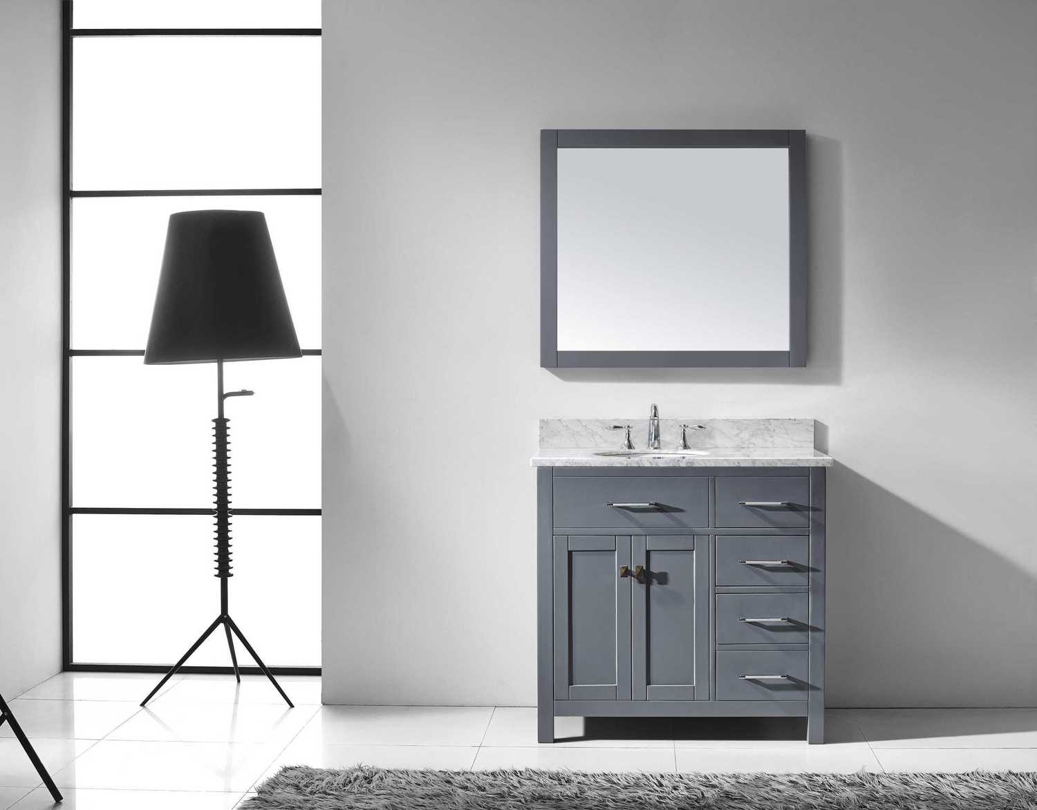 cherry wood bathroom cabinets Virtu Bathroom Vanity Set Medium Transitional
