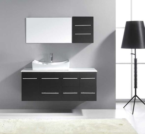 bathroom vanity cupboard Virtu Bathroom Vanity Set Dark Modern