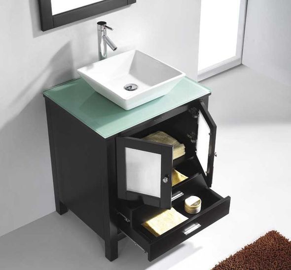small black bathroom vanity Virtu Bathroom Vanity Set Dark Modern