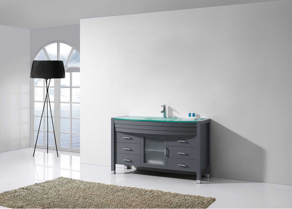 dark grey vanity bathroom Virtu Bathroom Vanity Set Medium Modern