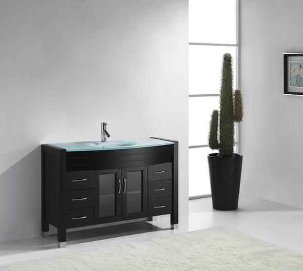 powder room cabinets Virtu Bathroom Vanity Set Dark Modern