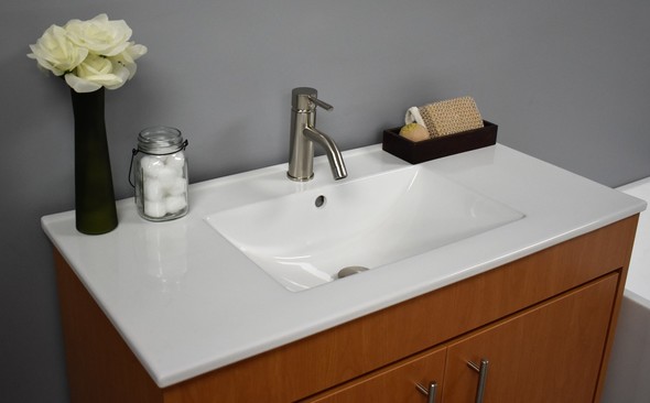 white oak single vanity Volpa Bathroom Vanities Honey Maple Modern