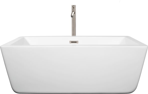 60 inch left drain bathtub Wyndham Freestanding Bathtub White