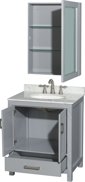 60 inch bathroom cabinet single sink Wyndham Vanity Set Gray Modern