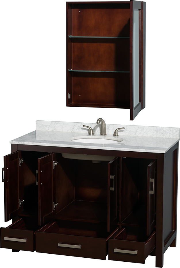 wooden vanity with sink Wyndham Vanity Set Espresso Modern
