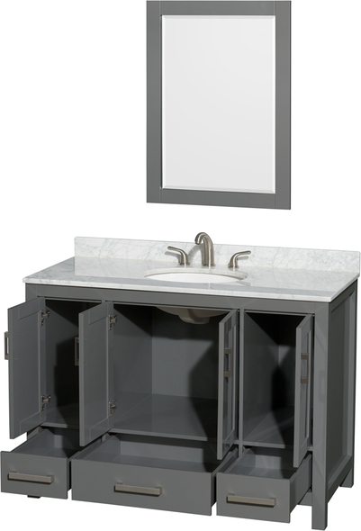 cheap vanity with sink Wyndham Vanity Set Dark Gray Modern