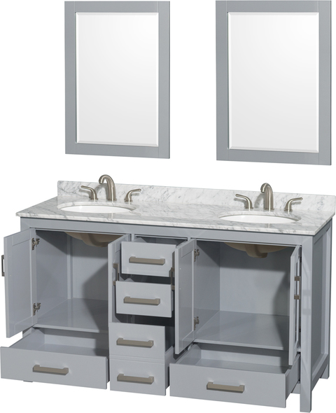 60 inch single sink bathroom vanity Wyndham Vanity Set Gray Modern