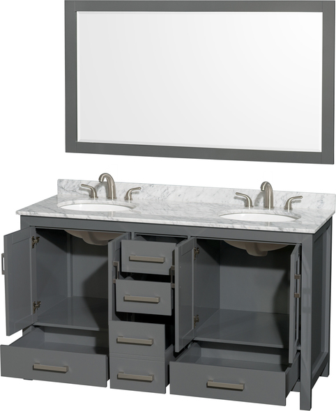 bathroom double basin cabinets Wyndham Vanity Set Dark Gray Modern