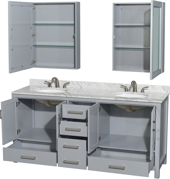 large double sink vanity Wyndham Vanity Set Gray Modern