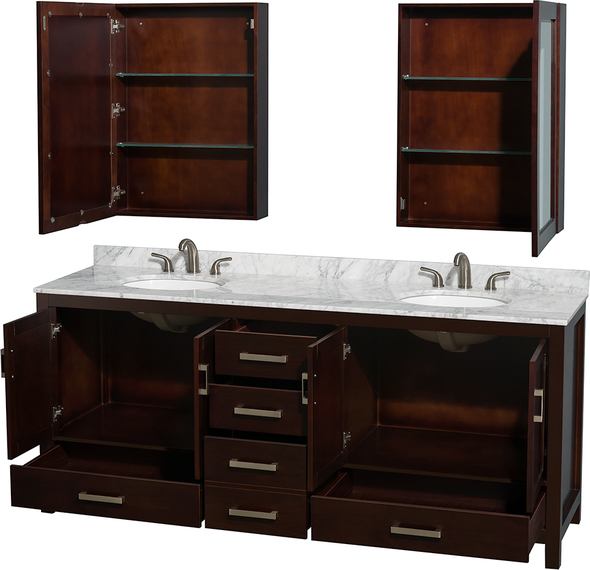 72 inch double sink vanity with top Wyndham Vanity Set Espresso Modern