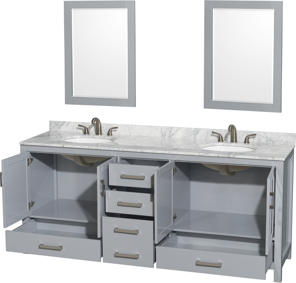 white oak vanity bathroom Wyndham Vanity Set Gray Modern