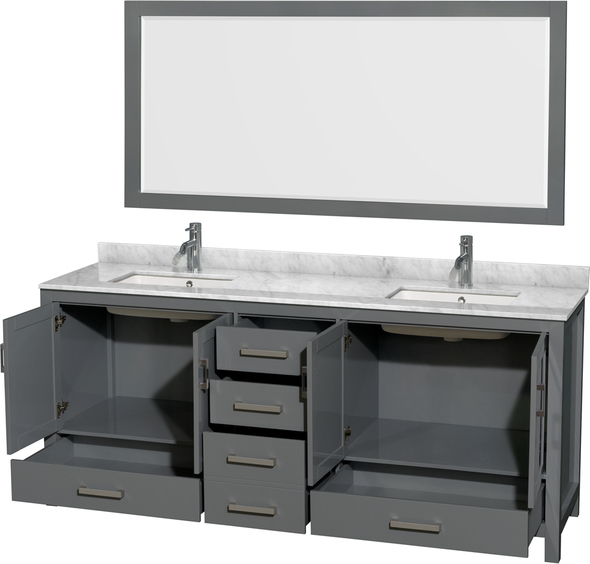 rustic vanity unit with sink Wyndham Vanity Set Dark Gray Modern