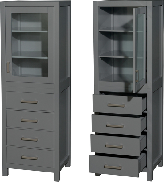 black basin cabinet Wyndham Linen Tower Storage Cabinets Dark Gray