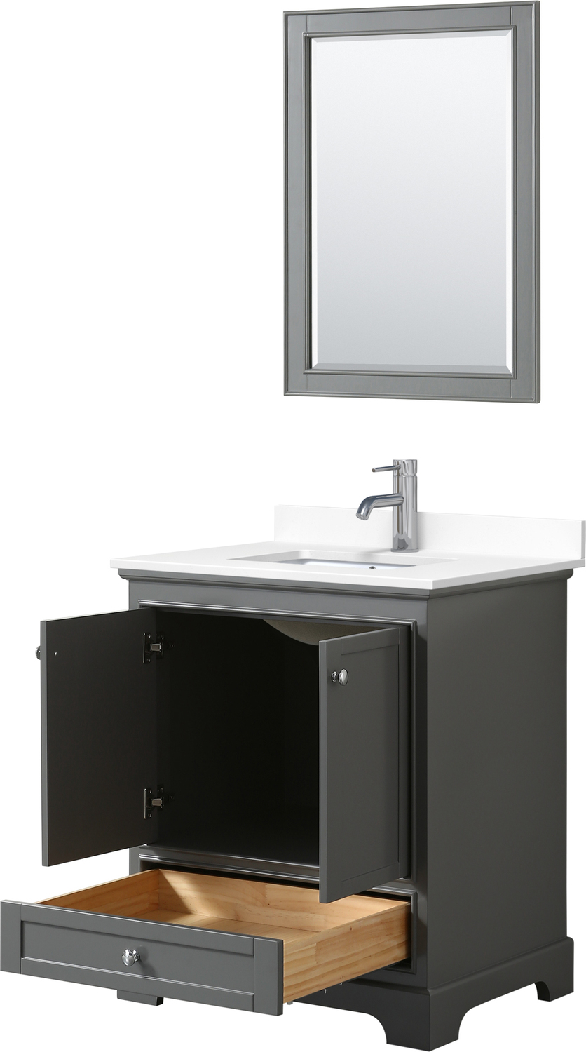 30 inch bathroom vanity cabinet Wyndham Vanity Set Dark Gray Modern