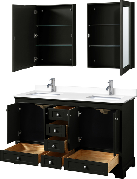 twin sink vanity unit Wyndham Vanity Set Espresso Modern