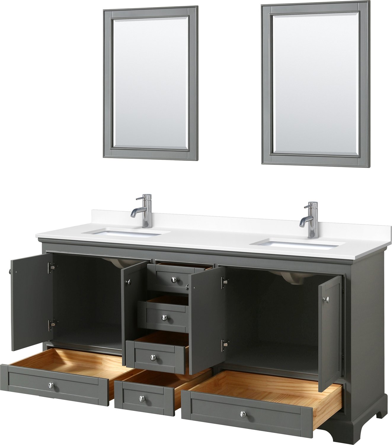 wooden vanity unit with basin Wyndham Vanity Set Dark Gray Modern