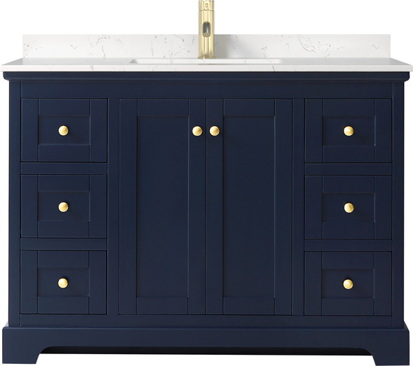 large counter top basin Wyndham Vanity Set Dark Blue Modern
