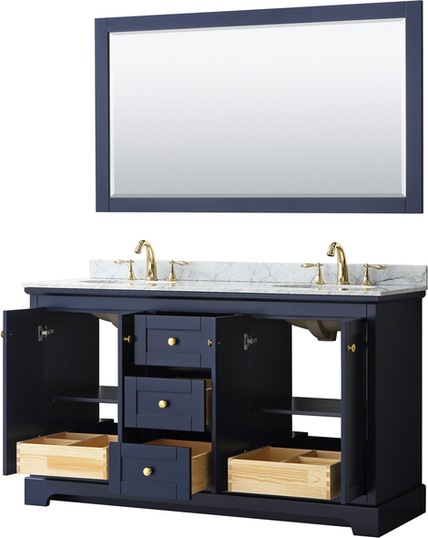 two sink vanity bathroom Wyndham Vanity Set Dark Blue Modern