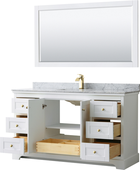 60 inch bathroom cabinet single sink Wyndham Vanity Set White Modern