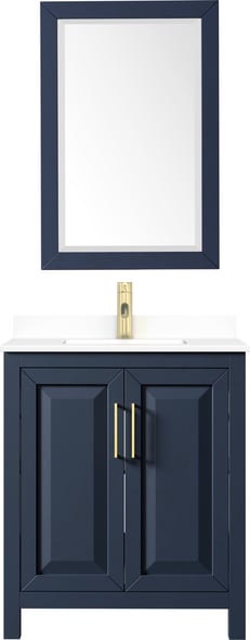 white bathroom vanity with gold hardware Wyndham Vanity Set Dark Blue Modern