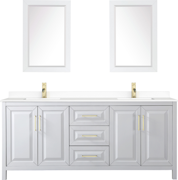 two vanities with cabinet in between Wyndham Vanity Set White Modern