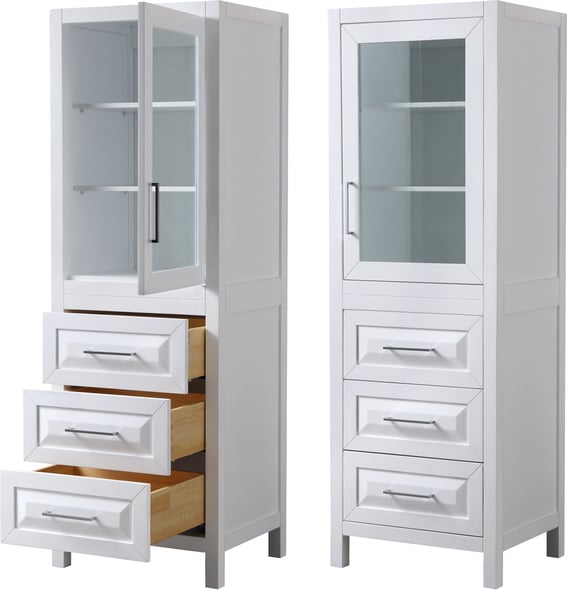 unique powder room vanities Wyndham Linen Tower Storage Cabinets White
