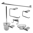 brushed nickel toilet paper holder and towel rack Alfi Accessory Set Polished Chrome Transitional
