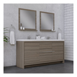 single bathroom cabinets Alya Vanity with Top Gray