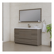 60 inch double bathroom vanity Alya Vanity with Top Gray