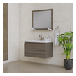 modern walnut bathroom vanity Alya Vanity with Top Gray