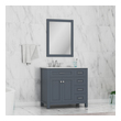 white wooden bathroom cabinet Alya Vanity with Top Gray